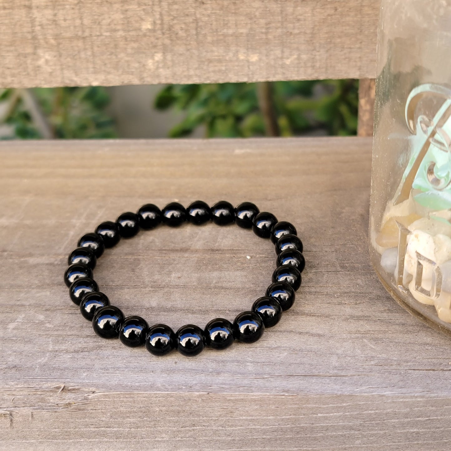 Black Agate Bracelet, Strength Bracelet