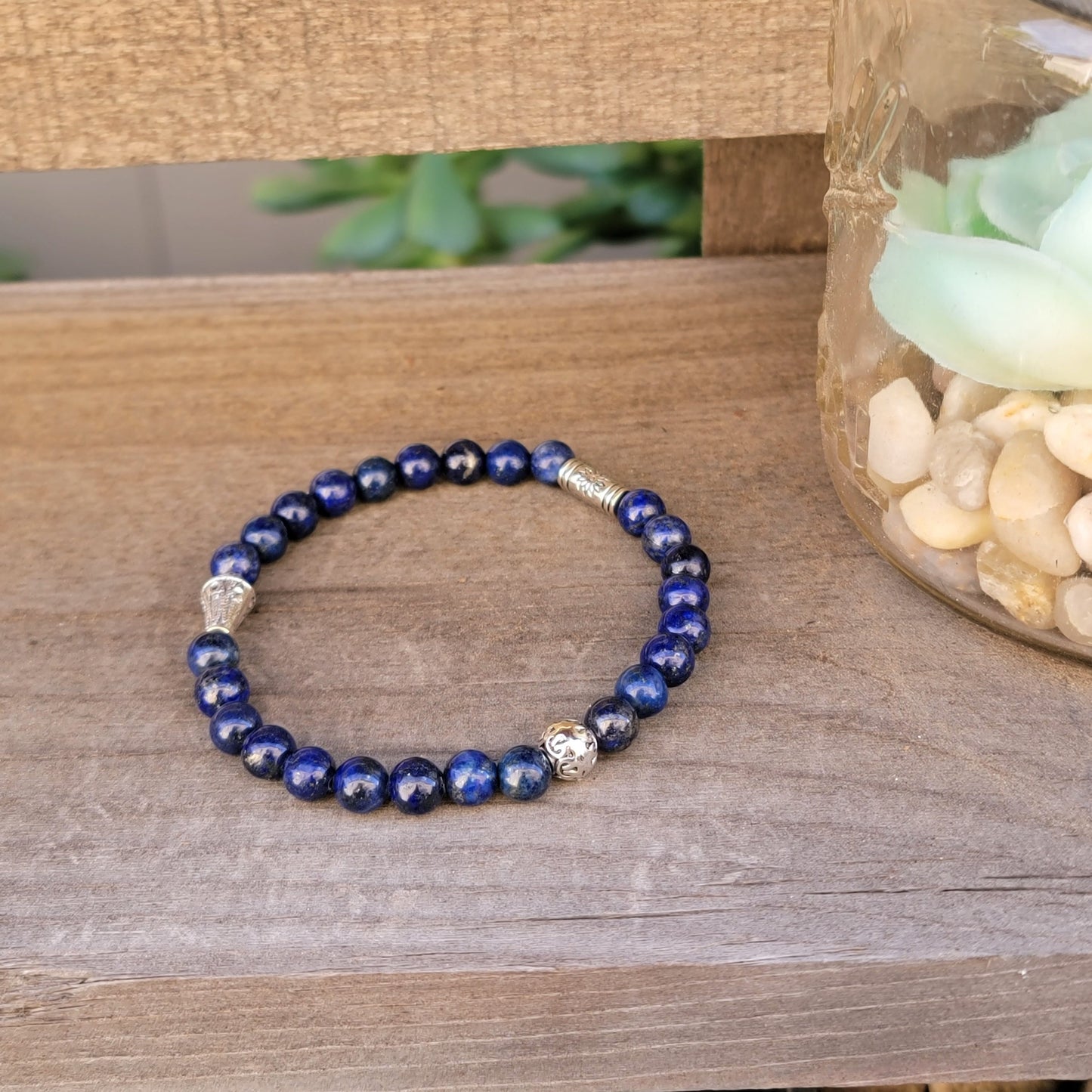 Lapis Lazuli Bracelet, Garnet Bracelet, White Dendritic Opal,  Dainty Bracelet, Intuition Bracelet, Bead Bracelet, Gemstone Bracelet