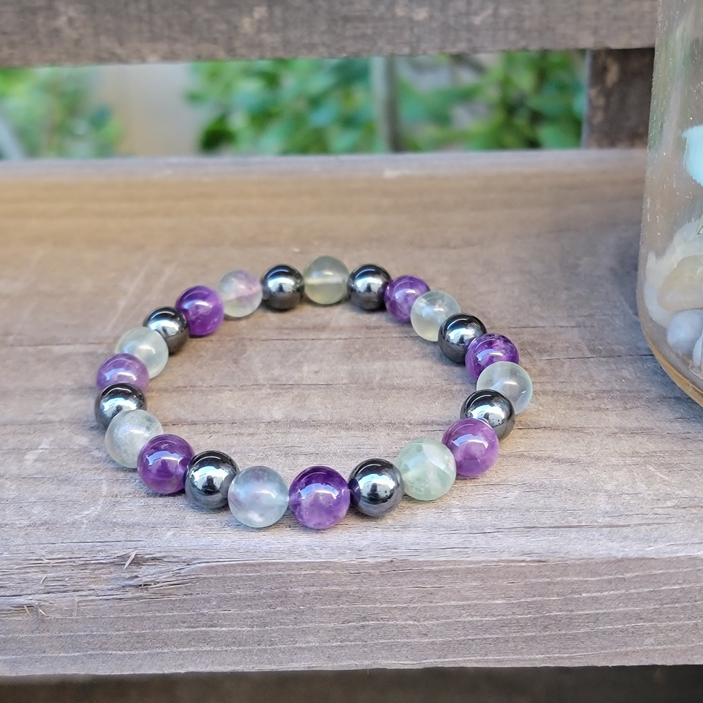 Hematite Bracelet, Amethyst Bracelet, Fluorite Bracelet, Empath Bracelet, Protection Bracelet, Grounding Bracelet, Confidence Bracelet, Stress Free Bracelet,