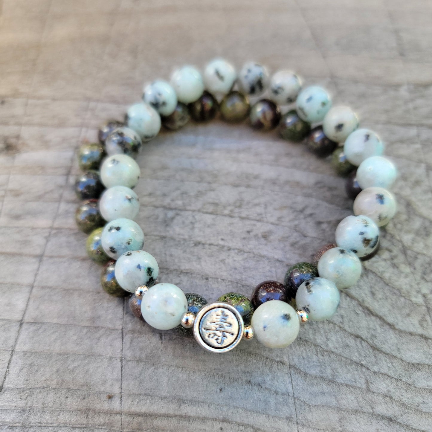 Kiwi Jasper Bracelet, Dragon Blood Bracelet, Calming Bead Bracelet, Peace Bracelet, Healing Bracelet, Well-being Bracelet, Shou Bracelet