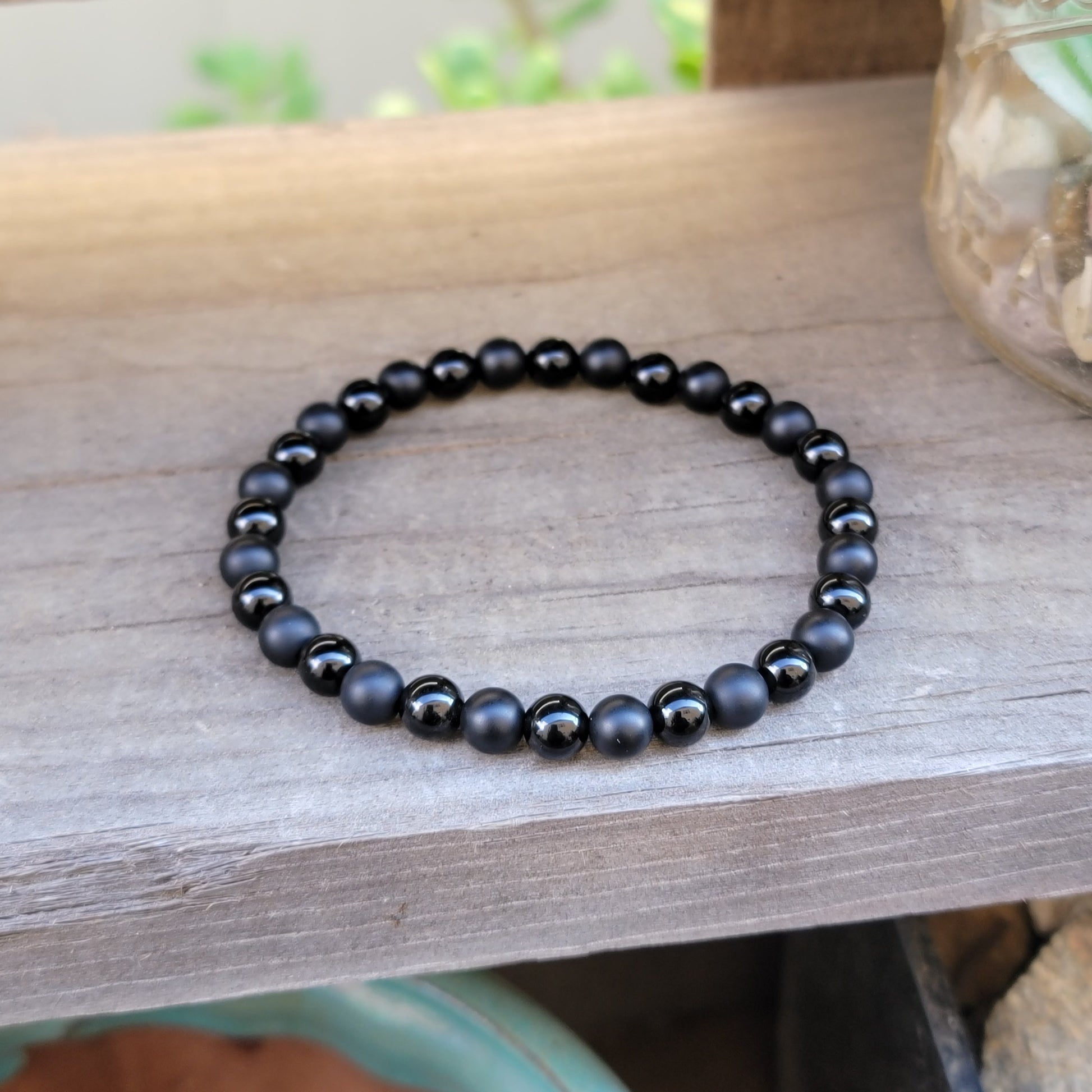 Matte Black Onyx Bracelet Halloween