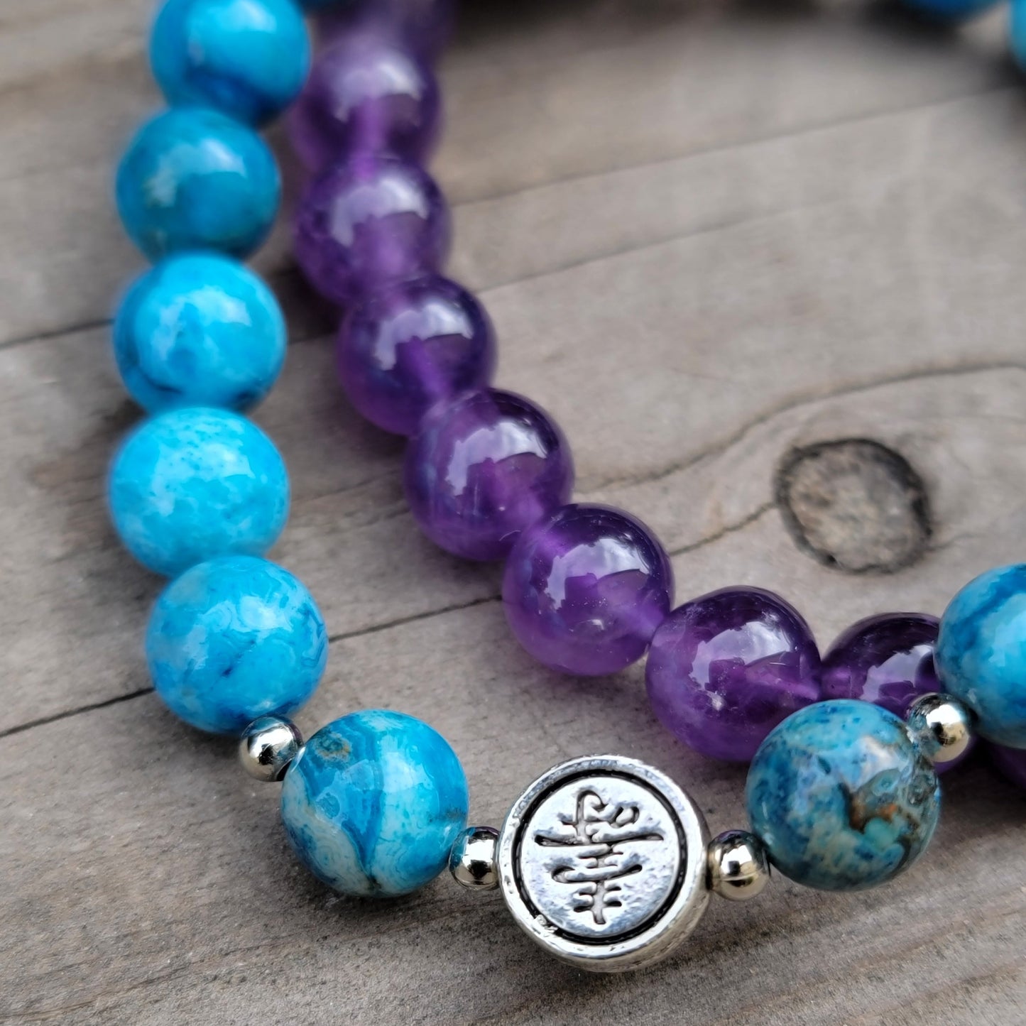 Blue Apatite Amethyst Calm Bracelet